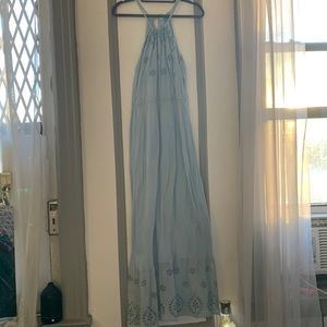 Blue linen dress